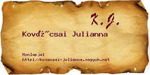 Kovácsai Julianna névjegykártya